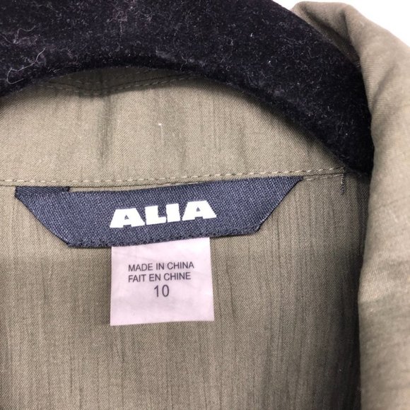 Alia Moss Green Full Zip Up Shirt or Lightweight Jacket size 10 - Picture 3 of 13